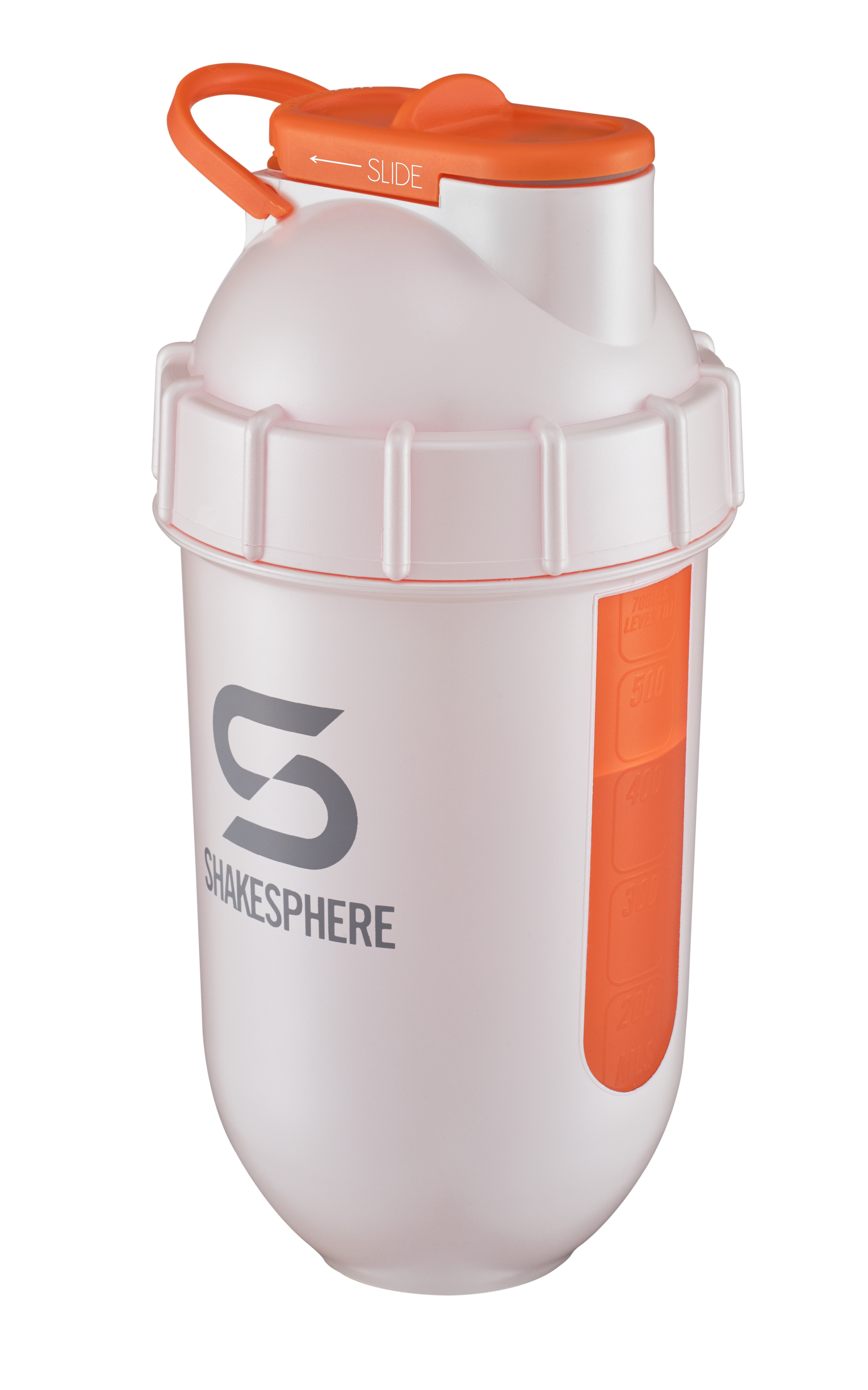 ShakeSphere Tumbler View: Protein Shaker Bottle with Side Window, 24oz, Pearl White
