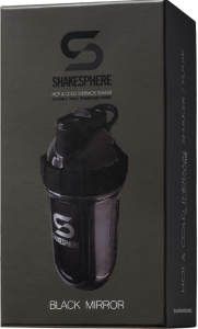 Protein shaker bottle 24.6 Fl Oz Double Wall Steel Mirrored Black