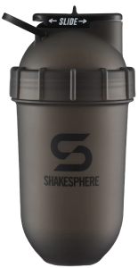 Protein shaker bottle 24.6 Fl Oz "Tumbler Original" Frosted Black/Black Logo