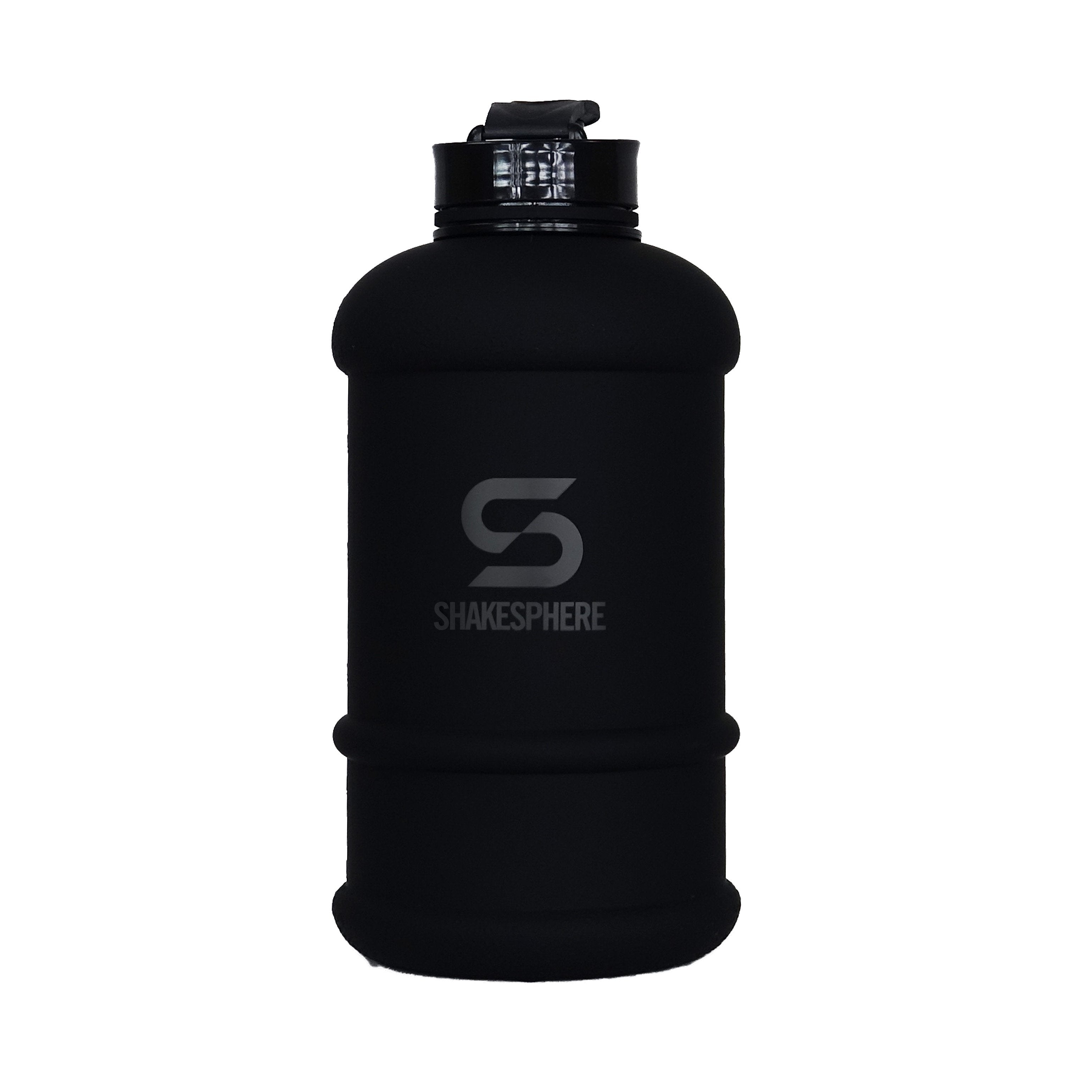 1.3L ShakeSphere Hydration Jug Matte Black/Black Logo - ShakeSphere