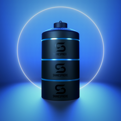 Protein Powder Stackable Storage Container 85g / 3oz , Cyan Blue